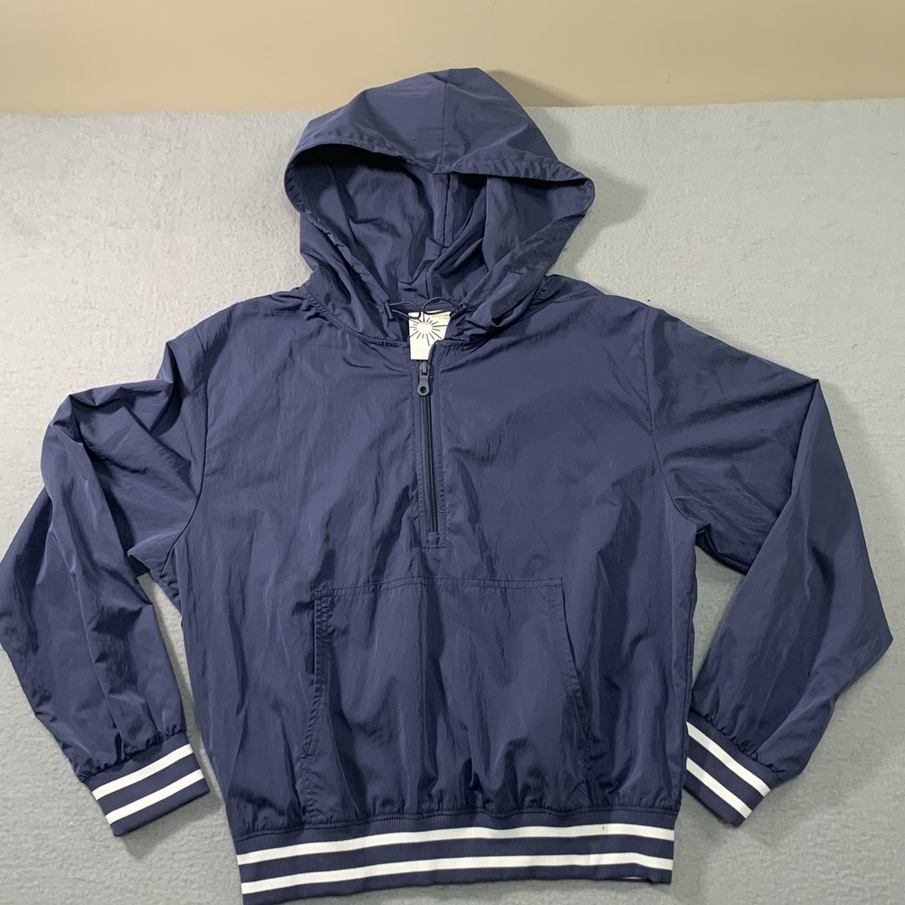 Offline By Aerie Nylon Navy Windbreaker Track Half Zip Jacket Size Small